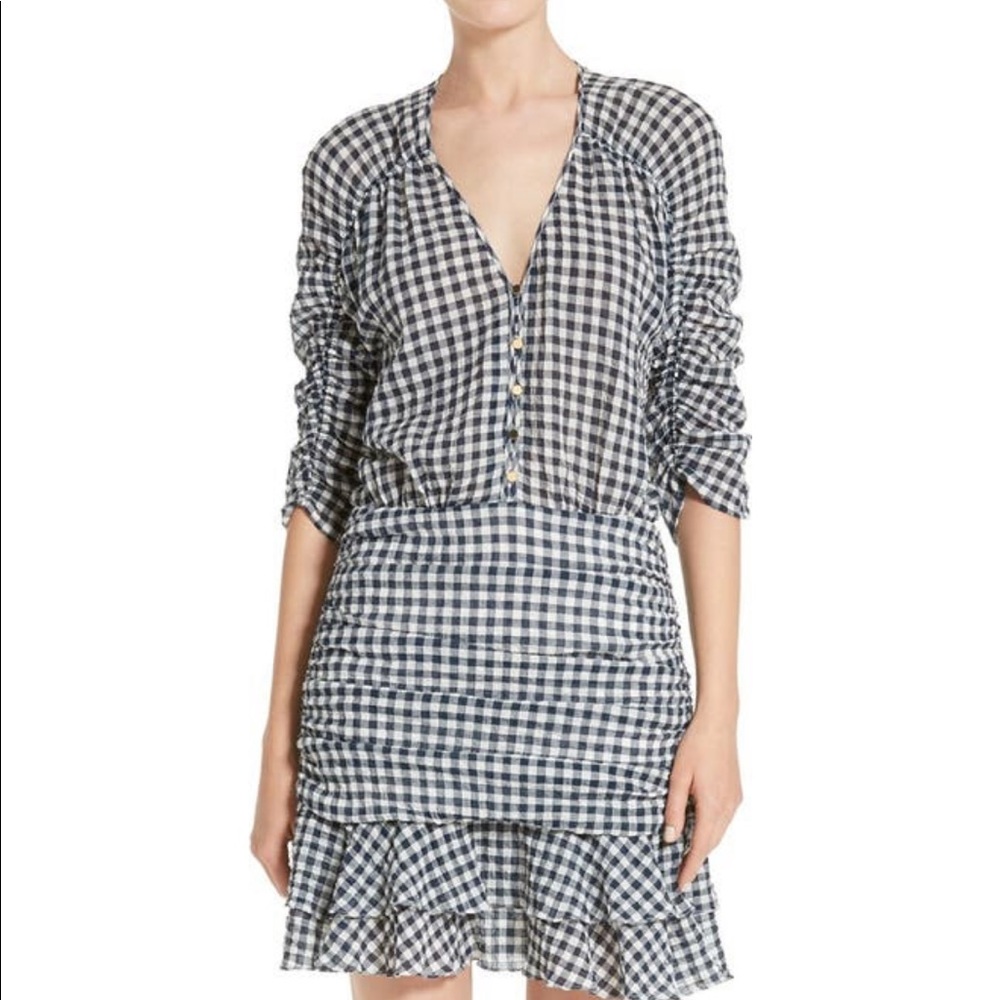 Veronica Beard Gingham ruched dress sz. 8